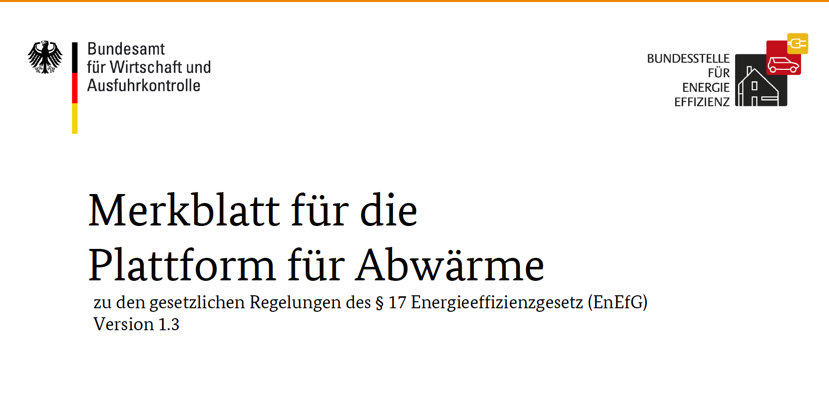 Merkblatt für die Plattform für Abwärme